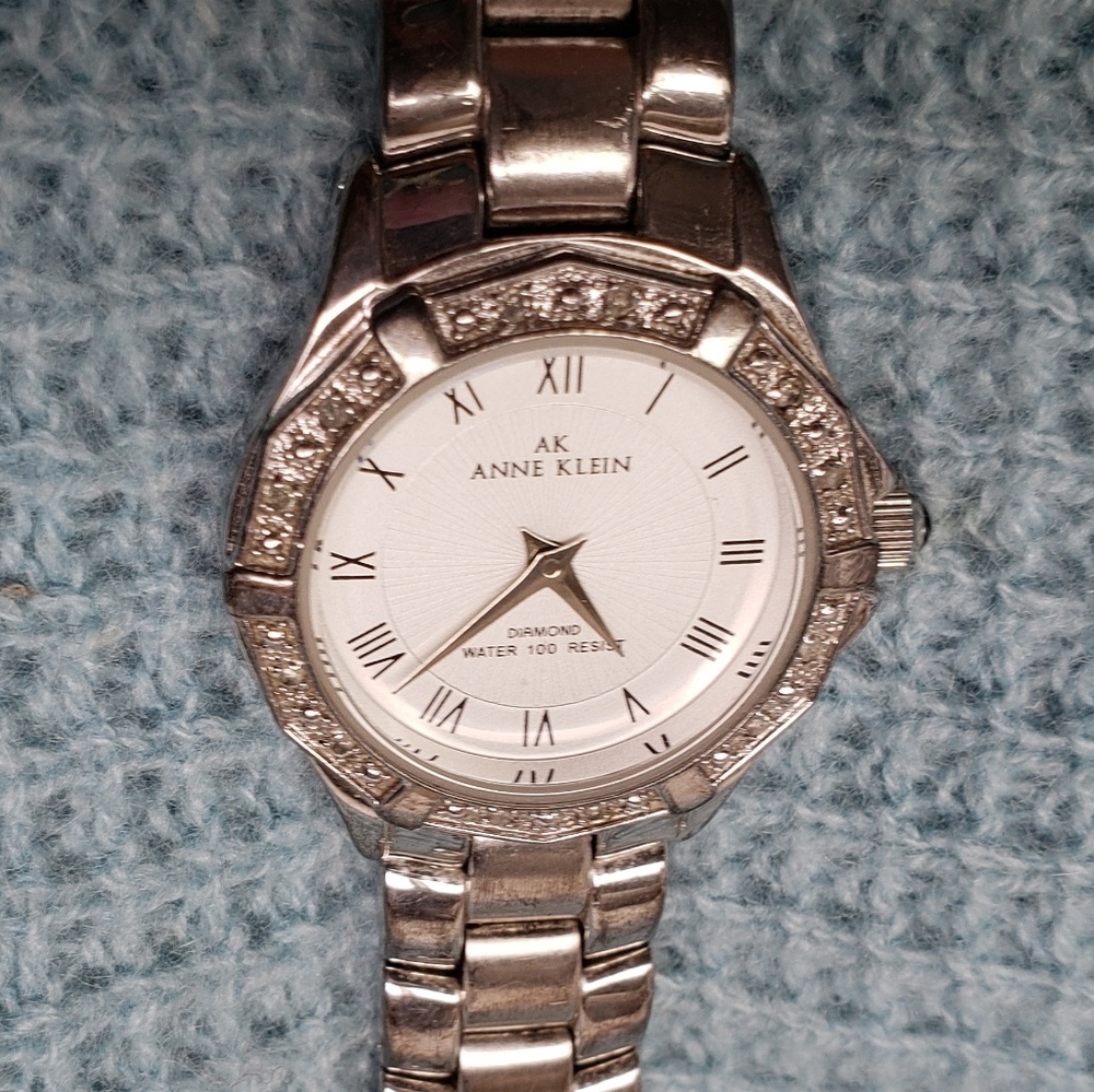Anne Klein watch w/Swarovski Bezel, 925 plate